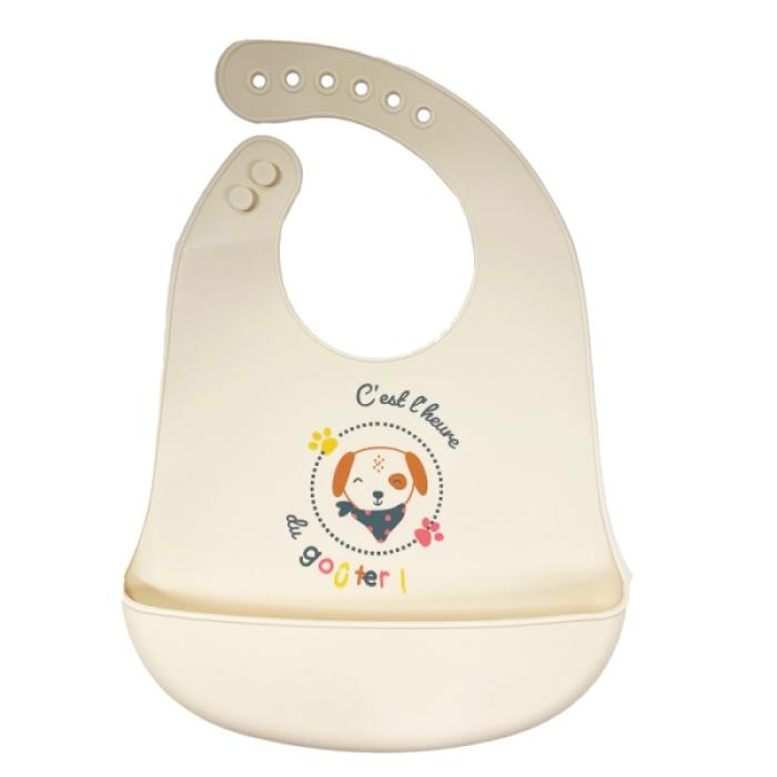 Σαλιάρα Σιλικόνης Puppy Beige