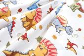 Πάνα Χασέ bebe Dinosaur 519 80X80 White-Blue 100% Cotton