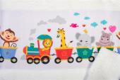 Πετσέτα Σετ 2 τεμ Με Ψηφιακή Εκτύπωση bebe Train 346 30X50,70X140 White 100% Cotton