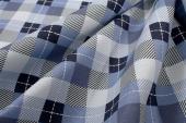 Αλέκιαστο Σετ 2 τεμ Τραπεζομάντηλο Checkered 468 140X300 & Τραβέρσα 40X300 Blue 70/30 Cott/Pol