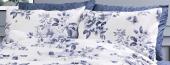 Μαξιλαροθήκη Εμπριμέ Βερονίκη 486 50X70 White-Blue 70/30 Cott/Pol
