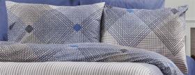 Μαξιλαροθήκη Εμπριμέ Καλλιρόη 604 50X70 Grey-Blue 70/30 Cott/Pol