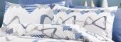 Μαξιλαροθήκη Εμπριμέ Δαρεία 489 50X70 White-Blue 70/30 Cott/Pol