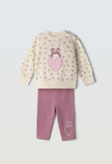 Βρεφικό Σετ Κολάν Κορίτσι Ebita 243513 Εκρού - pigikids.gr - Παιδικά Ρούχα, Βαπτιστικά Πακέτα