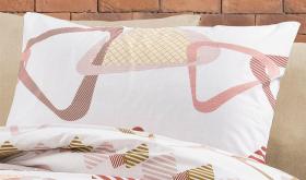 Μαξιλαροθήκη Εμπριμέ Δαρεία 490 50X70 White-Beige 70/30 Cott/Pol