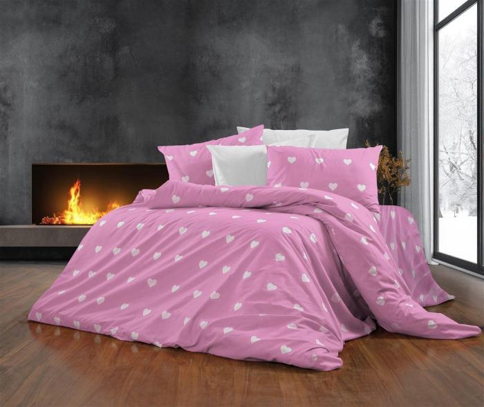 Σεντόνια Εμπριμέ Σετ 3 τεμ Αίσθησις 608 160X240 Pink 70/30 Cott/Pol