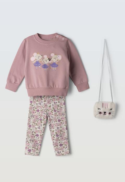 Βρεφικό Σετ Κολάν 3 τμχ Κορίτσι Ebita 255520 - pigikids.gr - Παιδικά Ρούχα, Βαπτιστικά Πακέτα