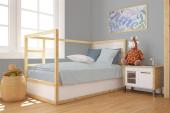 Παπλωματοθήκη bebe Solid 505 120X160 Light Blue-Grey 100% Cotton