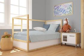 Παπλωματοθήκη bebe Solid 505 120X160 Light Blue-Grey 100% Cotton