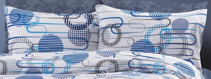 Μαξιλαροθήκη Εμπριμέ Διώνη 602 50X70 White-Blue 70/30 Cott/Pol