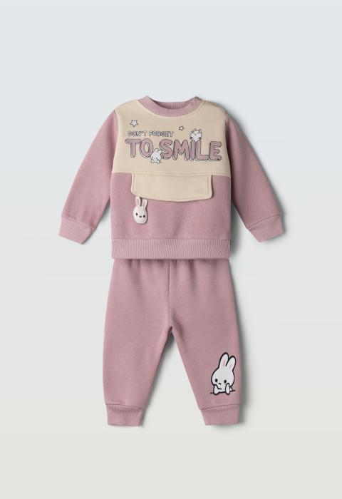 Βρεφικό Σετ Φόρμα Κορίτσι Ebita 243507 Ροζ - pigikids.gr - Παιδικά Ρούχα, Βαπτιστικά Πακέτα