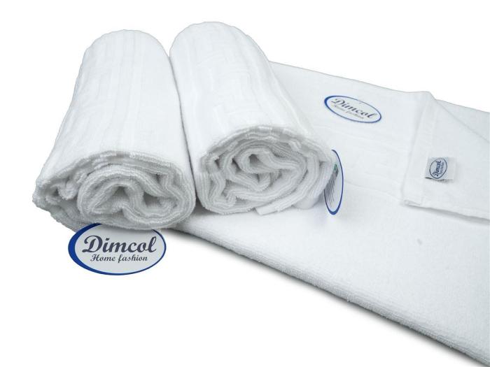 Ξενοδοχειακή Πετσέτα 500 gr/m² Jacquard Μαίανδρος 70X140 Λευκό 100% Cotton