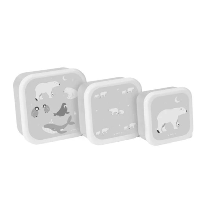 Δοχείο Φαγητού Saro Polar Bear Grey (Σετ 3τμχ)