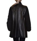 Black Suede Leather Cardigan (FER206)