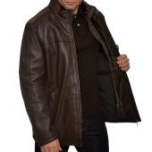 Δερμάτινο Jacket 78 cm Lamb Dark Brown Trapper (Gordon)