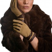 Δερμάτινα Γυναικεία Γάντια Suede Lamb Brown ANTONIO MUROLO (9021)