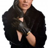 Women's Leather Gloves Lamb Black BRUNO CARLO (05-L)