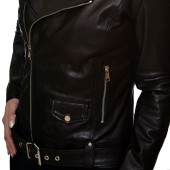 Black ENJOY ITALIA Leather Jacket (ALESSIA)