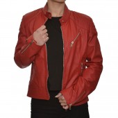 Red ENJOY ITALIA Leather Jacket (KATE)