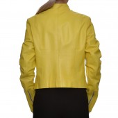 Yellow JUST FOR LUCK Leather Jacket (15228)
