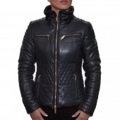 Dark Blue SOCIETY TEAM (VALENTINA) Leather Jacket