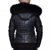 Dark Blue SOCIETY TEAM (VALENTINA) Leather Jacket