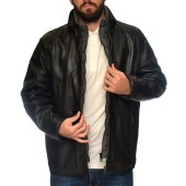 LEATHER JACKET BLACK BUGATTI (221004)