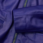 Δερμάτινο Jacket-Σακάκι χρώμα Μπλε AD MILANO (Clear)