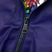 Δερμάτινο Jacket-Σακάκι χρώμα Μπλε AD MILANO (Clear)