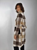 Γυναικείo παλτό wool  (Check 104 cm)