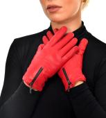 Γυναικεία δερμάτινα γάντια (2687-2 red)