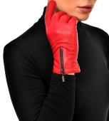 Γυναικεία δερμάτινα γάντια (2687-2 red)