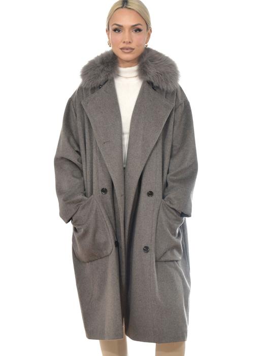 ΓΥΝΑΙΚΕΙΟ ΠΑΛΤΟ CASHMERE - WOOL 107 cm HEMMA OAK