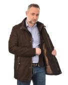 ΔΕΡΜΑΤΙΝΟ ΚΑΦΕ JACKET NUBUK 78 cm