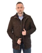 ΔΕΡΜΑΤΙΝΟ ΚΑΦΕ JACKET NUBUK 78 cm