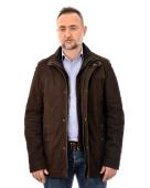 ΔΕΡΜΑΤΙΝΟ ΚΑΦΕ JACKET NUBUK 78 cm