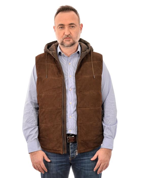 ΔΕΡΜΑΤΙΝΟ ΓΙΛΕΚΟ SUEDE ΚΑΦΕ BUGATTI 68 cm