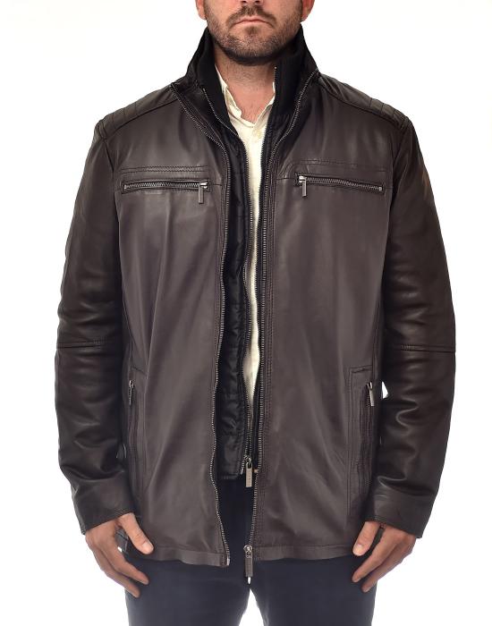 ΔΕΡΜΑΤΙΝΟ ΑΝΔΡΙΚΟ ΜΠΟΥΦΑΝ 225063 ΚΑΦΕ