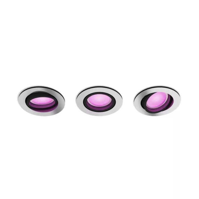 Philips  Χωνευτά Σποτ  Hue Centura White and Color Ambiance GU10 Aluminium 3τμχ (929003045301) (PHI929003045301)