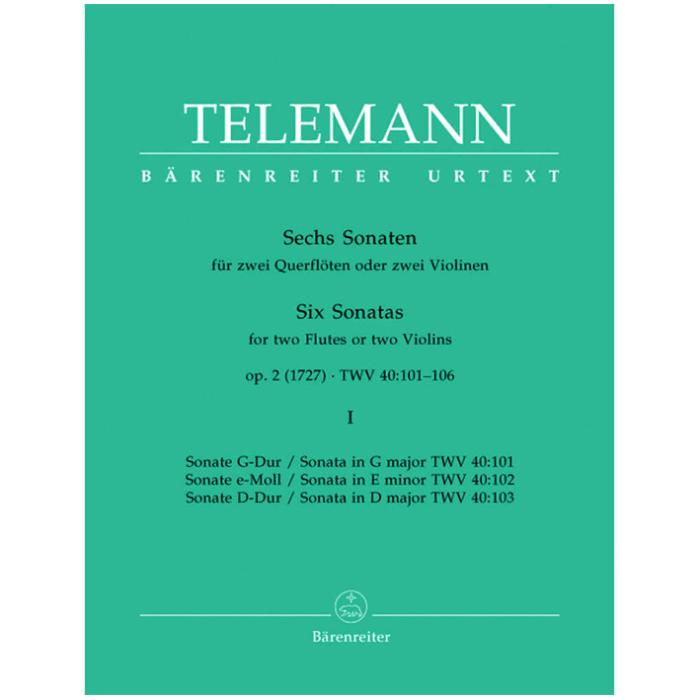 TELEMANN - SIX SONATAS OP.2, VOL.1 (2 FLUTES OR 2 VIOLINS)