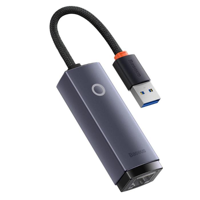 Baseus Network adapter Lite Series USB to RJ45, 1000Mbps (grey) (WKQX000113) (BASWKQX000113)