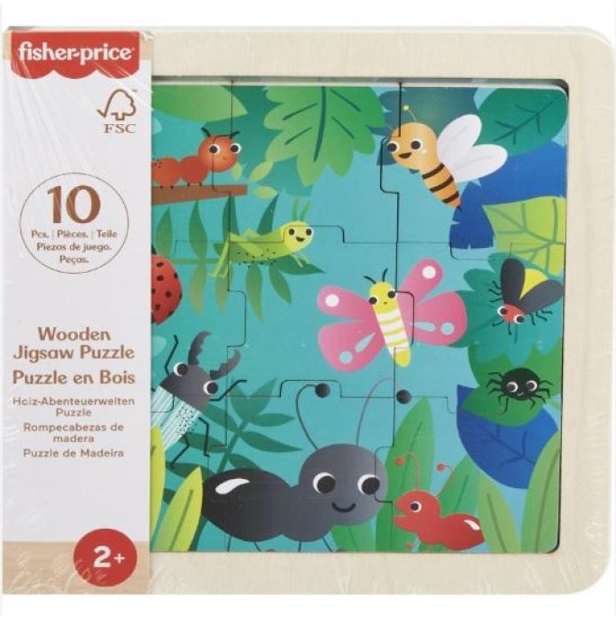 FISHER-PRICE - ΞΥΛΙΝΟ ΠΑΖΛ 9 ΤΕΜΑΧΙΑ ΈΝΤΟΜΑ - HXV19