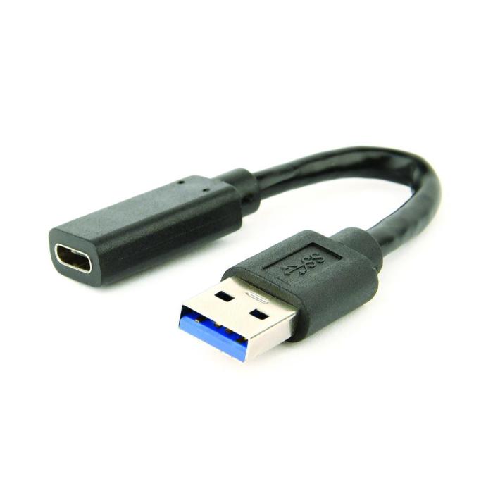 Gembird A- USB3-amcf-01 Adapter USB 3.1 A Male To USB Type-C Female, 10cm, Black (A-USB3-AMCF-01) (GEMA-USB3-AMCF-01)