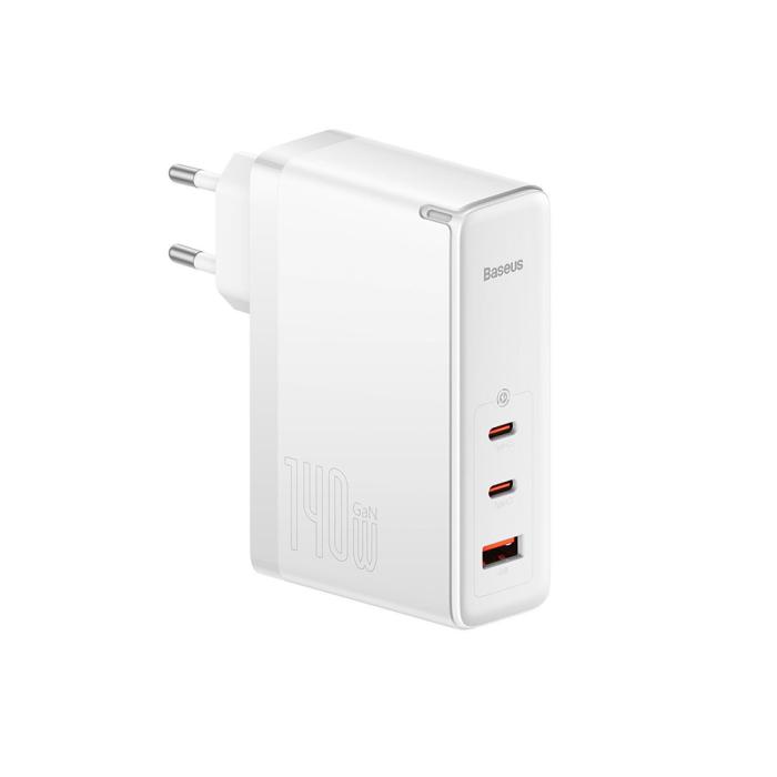 Baseus Φορτιστής Χωρίς Καλώδιο με Θύρα USB-A και 2 Θύρες USB-C 140W Λευκός (GaN5 Pro) (CCGP100202) (BASCCGP100202)