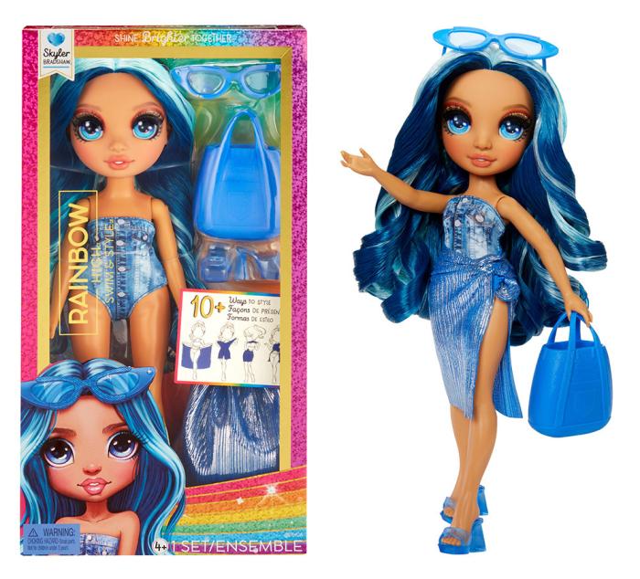 RAINBOW HIGH SWIM   STYLE FASHION DOLL- SKYLER (BLUE)