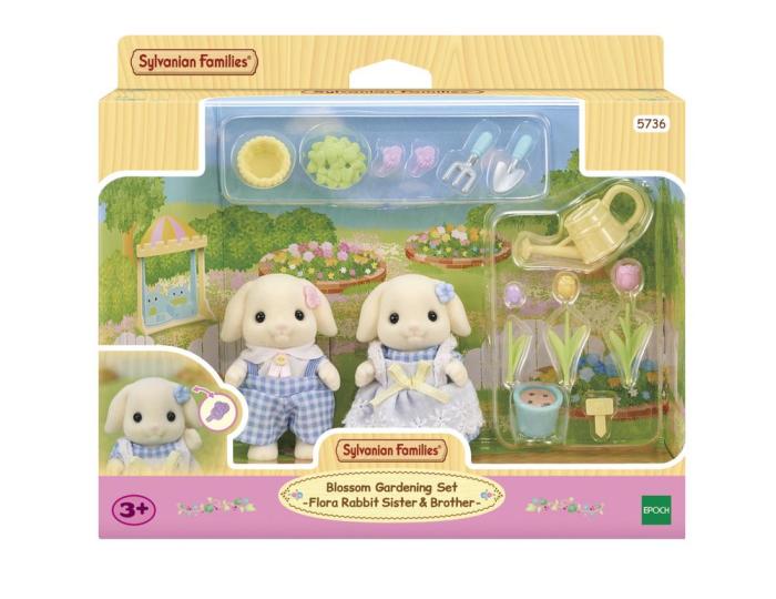 SYLVANIAN FAMILIES BLOSSOM GARDENING SET -FLORA RABBIT SISTER   BROTHER-