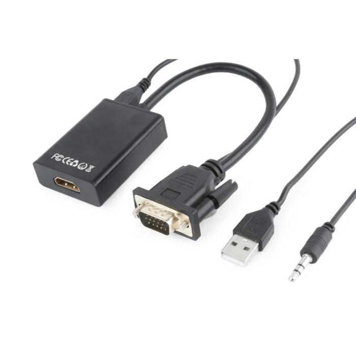 Cablexpert Μετατροπέας 3.5mm / USB-A / VGA male σε HDMI female (A-VGA-HDMI-01) (GEMA-VGA-HDMI-01)