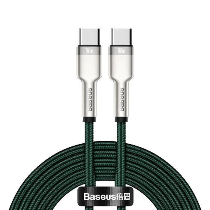 Baseus Cafule Metal Braided USB 2.0 Cable USB-C male - USB-C male Πράσινο 2m (CATJK-D06) (BASCATJK-D06)