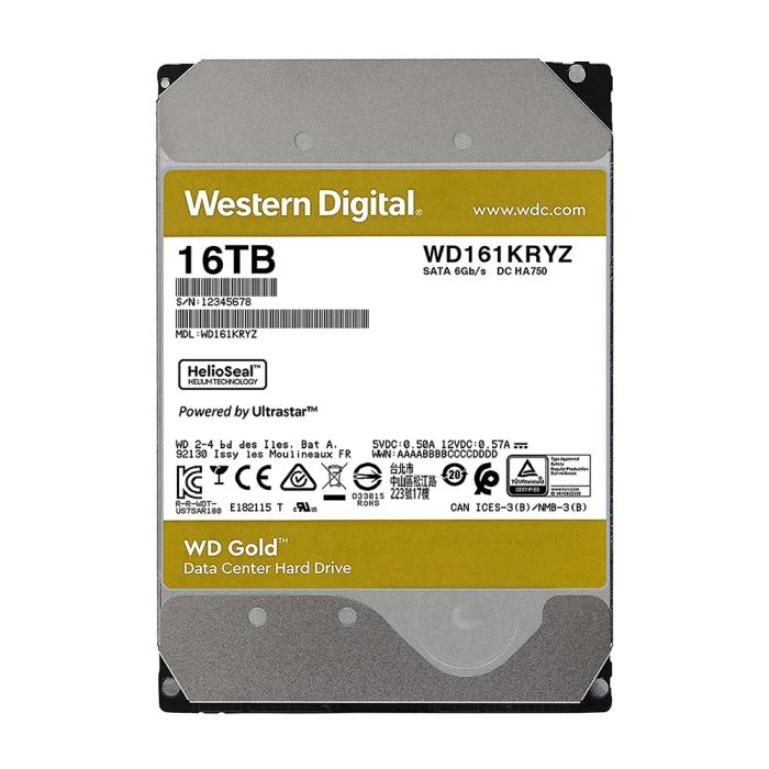 Western Digital Εσωτερικός Σκληρός Δίσκος 16TB (Gold 3.5") (WD161KRYZ)