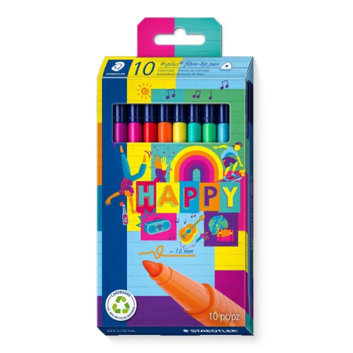 ΜΑΡΚΑΔΟΡΟΙ STAEDTLER TRIPLUS 1,0mm 323 ΣΕΤ 10τεμ. HAPPY